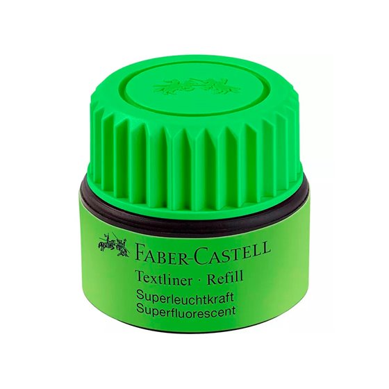 Tinta Rotulador Faber Castell Textliner Fluorescente 1549 Con Sistema Capilar Color Verde Bote 30 Ml