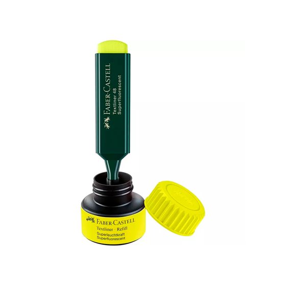 Tinta Rotulador Faber Castell Textliner Fluorescente 1549 Con Sistema Capilar Color Amarillo Bote 30 Ml