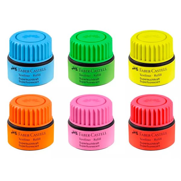 Tinta Rotulador Faber Castell Textliner Fluorescente 1549 Con Sistema Capilar Color Amarillo Bote 30 Ml
