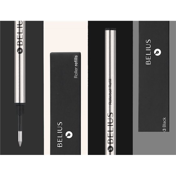 Recambio Roller Belius Negro 0,7 Mm Caja 3 Unidades