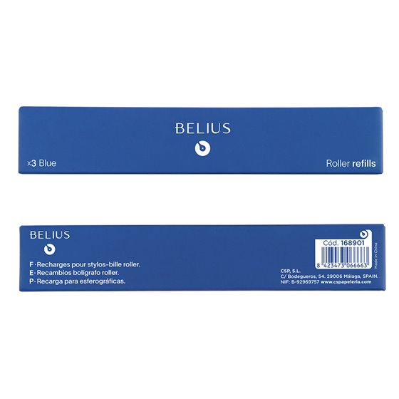 Recambio Roller Belius Azul 0,7 Mm Caja 3 Unidades