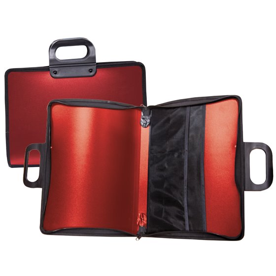 Cartera Portadocumentos Liderpapel Roja Con Asa Y Cremallera 400X45X300 Mm