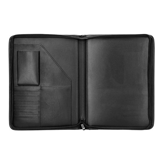 Carpeta Portafolios Cremallera Con Bolsa Para Movil Y Tarjetero Color Negro 260X355 Mm