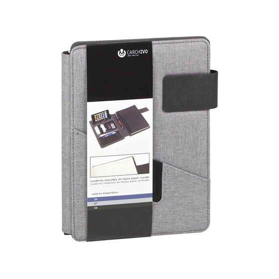 Carpeta Portafolios Carchivo Venture Din A5 Con Cuaderno Y Soporte Smartphone Color Gris