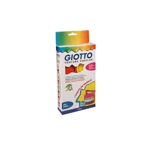 Témpera Escolar GIOTTO 40ml Caja x 7 Colores + 1 De Regalo