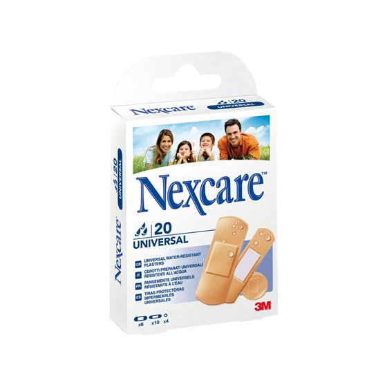 Tira Protectora 3M Nexcare Para Heridas Y Cortes Plasticoimpermeable Caja De 20 Unidades Diversos Tamaños