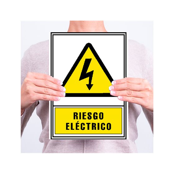 Pictograma Archivo 2000 Riesgo Electrico Pvc Amarillo Luminiscente 210X297 Mm