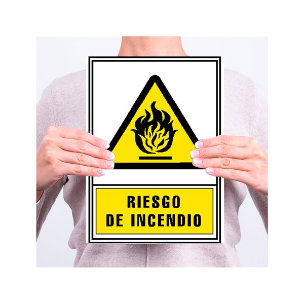 Pictograma Archivo 2000 Riesgo De Incendio Pvc Amarillo Luminiscente 210X297 Mm