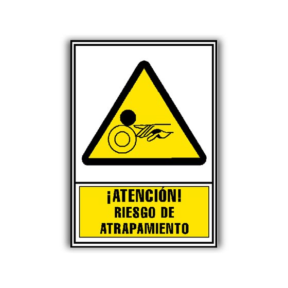 Pictograma Archivo 2000 Atencion Riesgo De Atrapamiento Pvc Amarillo Luminiscente 210X297 Mm