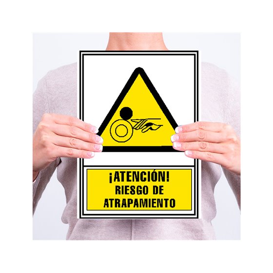Pictograma Archivo 2000 Atencion Riesgo De Atrapamiento Pvc Amarillo Luminiscente 210X297 Mm