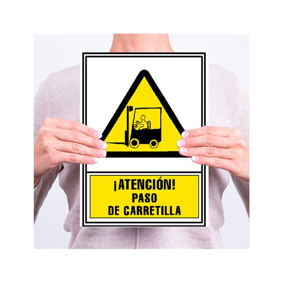 Pictograma Archivo 2000 Atencion Paso De Carretilla Pvc Amarillo Luminiscente 210X297 Mm