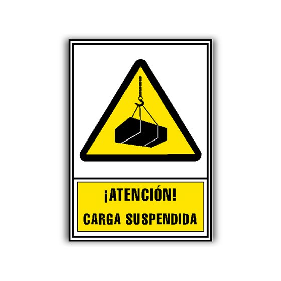Pictograma Archivo 2000 Atencion Carga Suspendida Pvc Amarillo Luminiscente 210X297 Mm