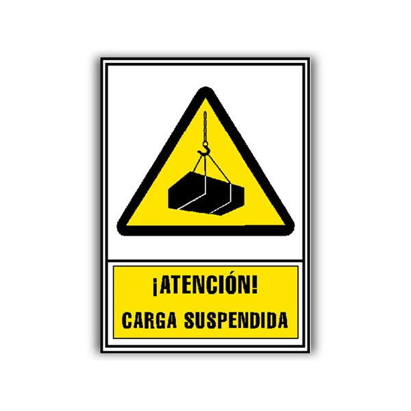 Pictograma Archivo 2000 Atencion Carga Suspendida Pvc Amarillo Luminiscente 210X297 Mm