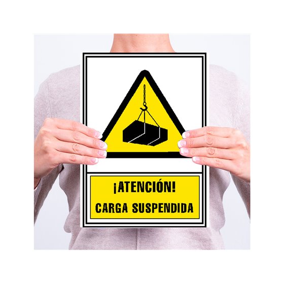 Pictograma Archivo 2000 Atencion Carga Suspendida Pvc Amarillo Luminiscente 210X297 Mm