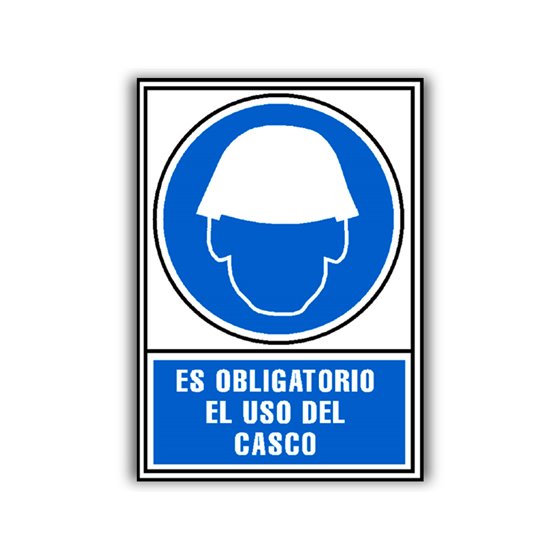Pictograma Archivo 2000 Obligatorio Uso De Casco Pvc Azul Luminiscente 210X297 Mm