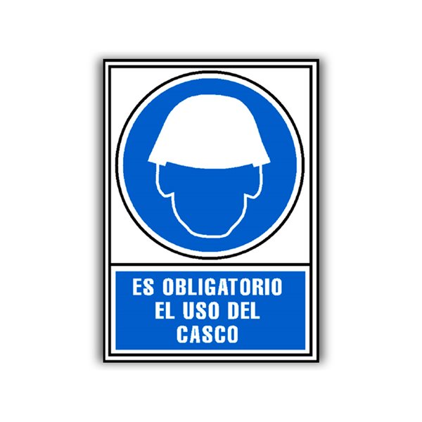 Pictograma Archivo 2000 Obligatorio Uso De Casco Pvc Azul Luminiscente 210X297 Mm