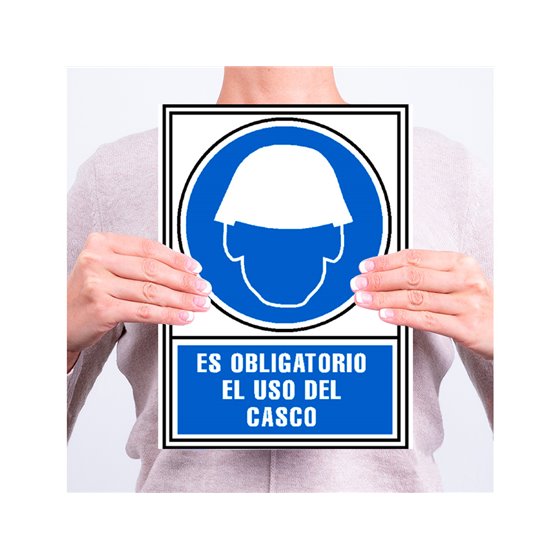 Pictograma Archivo 2000 Obligatorio Uso De Casco Pvc Azul Luminiscente 210X297 Mm