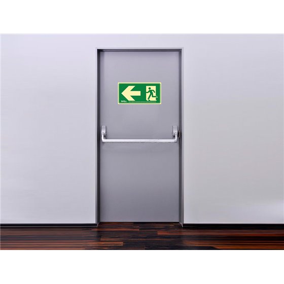 Pictograma Archivo 2000 Salida De Emergencia Izquierda Pvc Verde Luminiscente 160X320 Mm