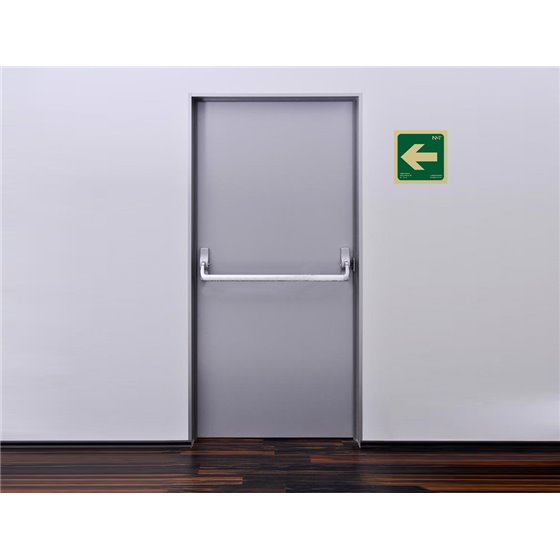 Pictograma Archivo 2000 Flecha Izquierda Pvc Verde Luminiscente 224X224 Mm
