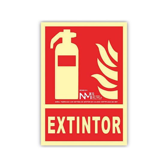 Pictograma Archivo 2000 Extintor Pvc Rojo Luminiscente 210X300 Mm
