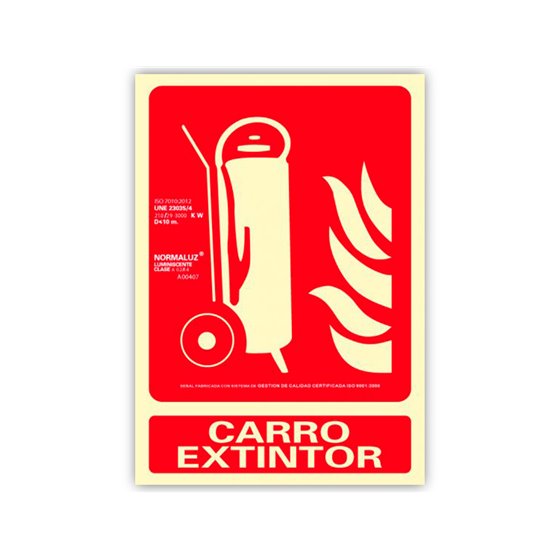 Pictograma Archivo 2000 Carro Extintor Pvc Rojo Luminiscente 210X300 Mm