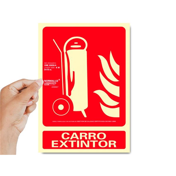 Pictograma Archivo 2000 Carro Extintor Pvc Rojo Luminiscente 210X300 Mm