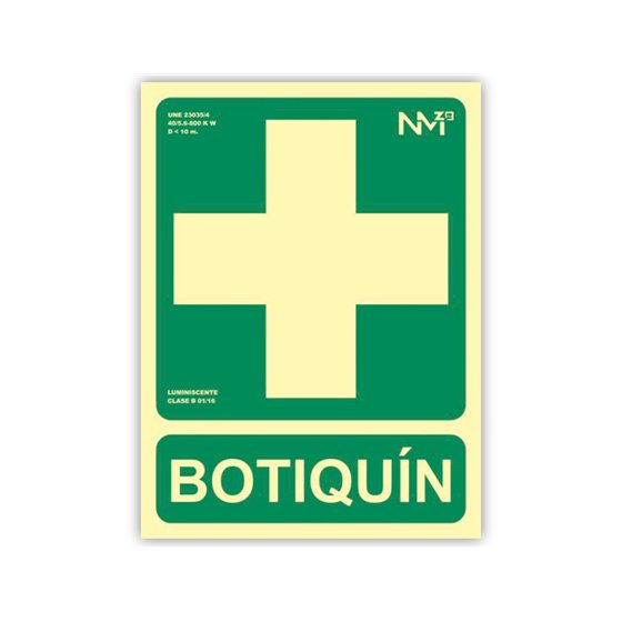 Pictograma Archivo 2000 Botiquin Pvc Verde Luminiscente 224X300 Mm