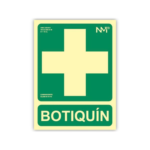 Pictograma Archivo 2000 Botiquin Pvc Verde Luminiscente 224X300 Mm