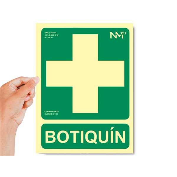 Pictograma Archivo 2000 Botiquin Pvc Verde Luminiscente 224X300 Mm