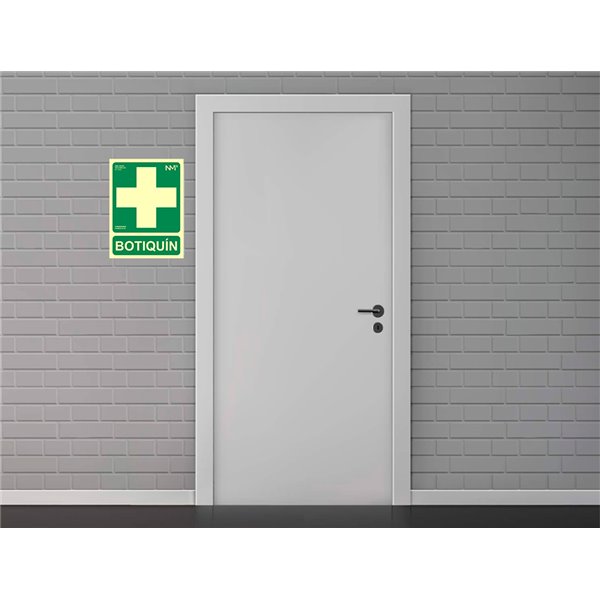 Pictograma Archivo 2000 Botiquin Pvc Verde Luminiscente 224X300 Mm