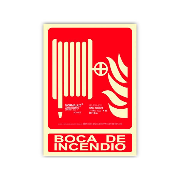 Pictograma Archivo 2000 Boca De Incendio Pvc Rojo Luminiscente 210X300 Mm
