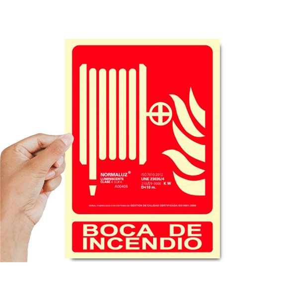 Pictograma Archivo 2000 Boca De Incendio Pvc Rojo Luminiscente 210X300 Mm