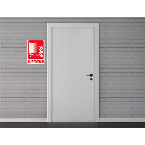 Pictograma Archivo 2000 Boca De Incendio Pvc Rojo Luminiscente 210X300 Mm