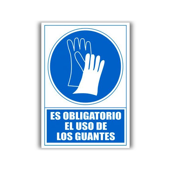 Pictograma Archivo 2000 Obligatorio Uso De Guantes Pvc Azul Luminiscente 210X297 Mm