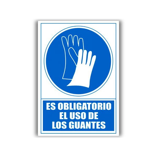 Pictograma Archivo 2000 Obligatorio Uso De Guantes Pvc Azul Luminiscente 210X297 Mm
