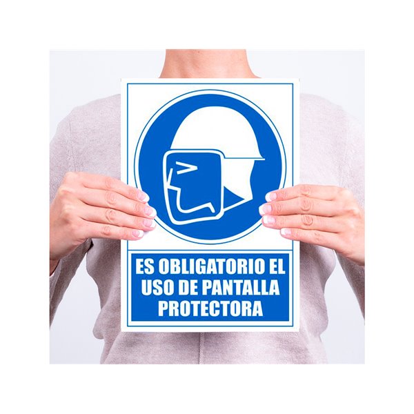 Pictograma Archivo 2000 Obligatorio Uso De Pantalla Protectora Pvc Color Azul 210X297 Mm
