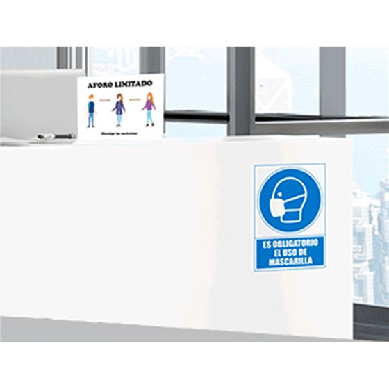 Pictograma Archivo 2000 Obligatorio El Uso De Mascarilla Pvc Color Azul 210X297 Mm