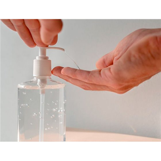 Pictograma Archivo 2000 Obligatorio El Uso De Gel Desinfectante Pvc Color Azul 210X297 Mm