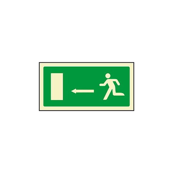 Pictograma Syssa Señal De Salida Emergencia Flecha Izquierda En Pvc Fotoluminiscente 320X160 Mm