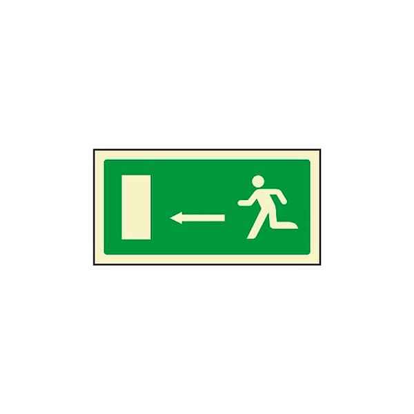 Pictograma Syssa Señal De Salida Emergencia Flecha Izquierda En Pvc Fotoluminiscente 320X160 Mm