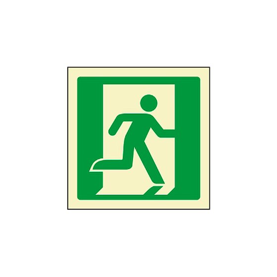 Pictograma Syssa Señal De Salida De Emergencia Derecha En Pvc Fotoluminiscente 224X224 Mm