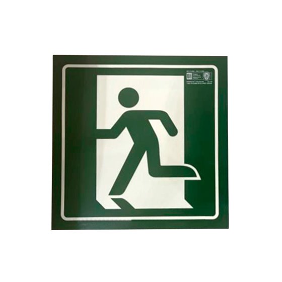 Pictograma Syssa Señal De Salida De Emergencia Izquierda En Pvc Fotoluminiscente 224X224 Mm