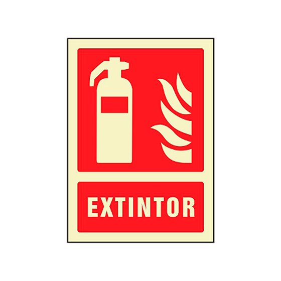 Pictograma Syssa Señal De Extintor En Pvc Fotoluminiscente 210X297 Mm