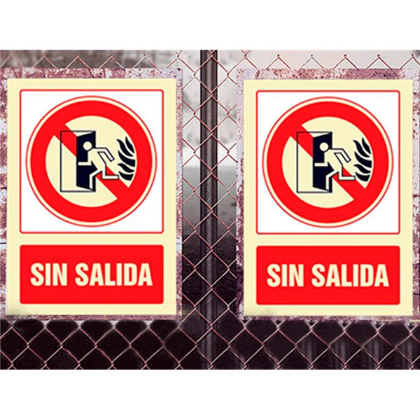 Pictograma Syssa Señal De No Hay Salida En Pvc Fotoluminiscente 210X297 Mm