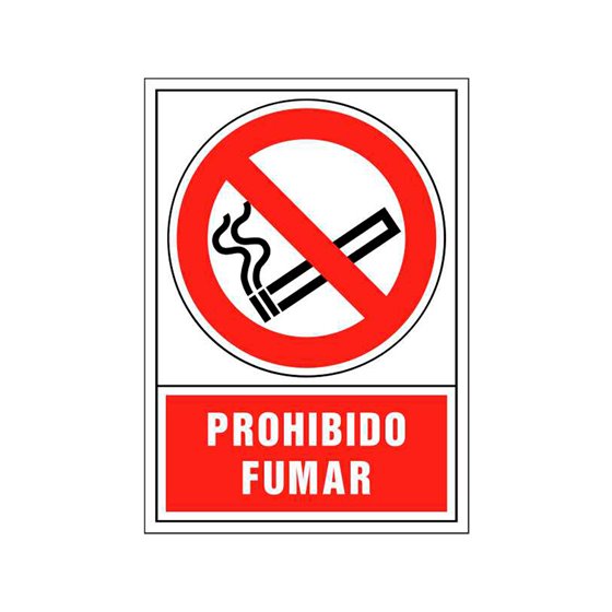 Pictograma Syssa Señal De Prohibicion Prohibido Fumar En Pvc 245X345 Mm