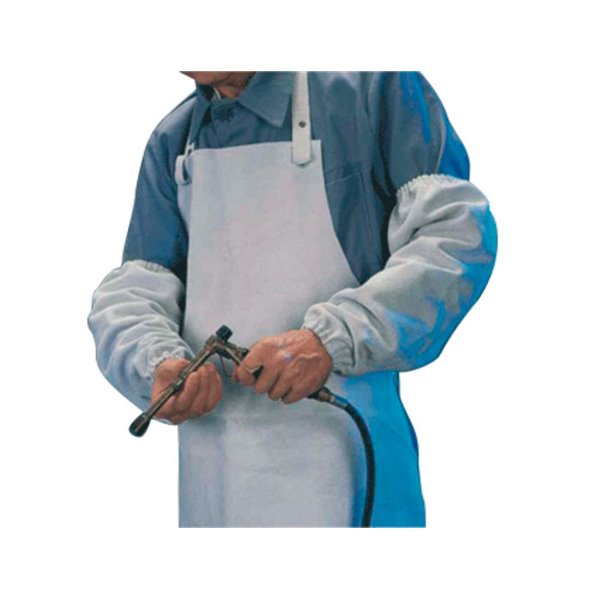 Manguito Para Soldador Faru Cuero Al Cromo Puño Elastico Y Cordon Sujecion Superior