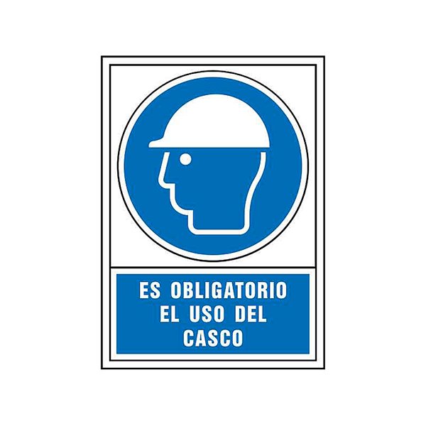 Pictograma Syssa Señal De Obligacion Es Obligatorio El Uso De Casco En Pvc 245X345 Mm
