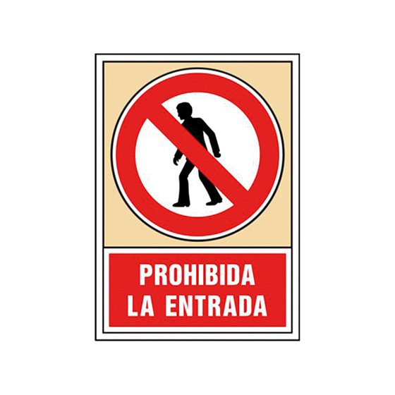 Pictograma Syssa Señal De Prohibicion Prohibida La Entrada En Pvc 245X345 Mm