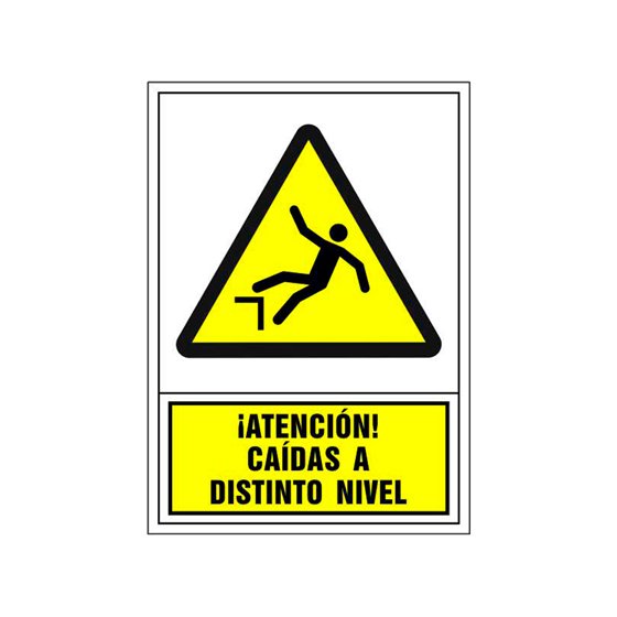 Pictograma Syssa Señal De Advertencia Atencion! Caidas A Distinto Nivel En Pvc 245X345 Mm