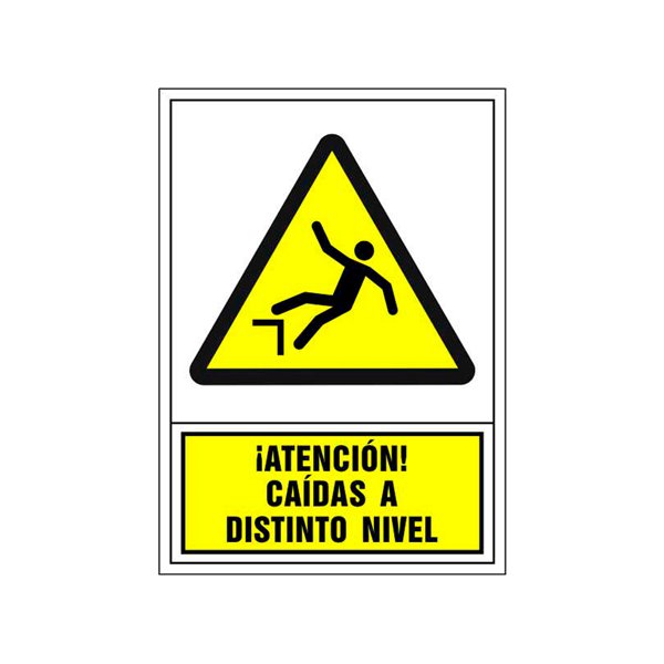 Pictograma Syssa Señal De Advertencia Atencion! Caidas A Distinto Nivel En Pvc 245X345 Mm